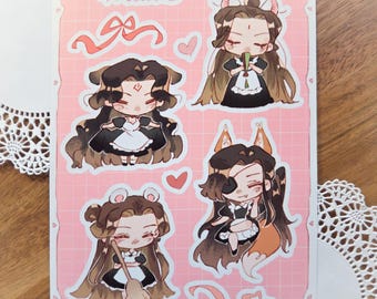 SVSSS TGCF Maid Sticker Sheet – Bingqiu Hualian Chibi Vinyl Decals