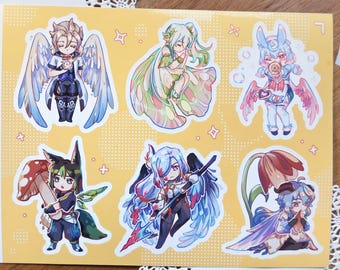 Genshin Sticker Sheet Vol1 - Genshin Impact Albedo Nahida Sigewinne Tighnari Shenhe Ganyu Decals