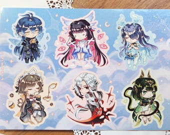 Nod Krai Sticker Sheet - Genshin Impact Columbina Flins Sandrone Arlecchino Nefer Lauma Decals