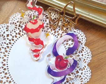 Apple Acrylic Keychains - Fruit Themed Charms