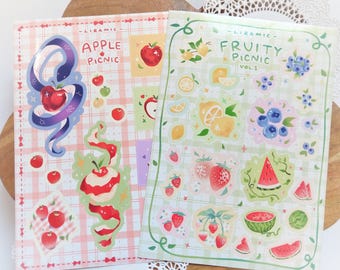 Fruit Picnic Sticker Sheets - Cute Fruit Journal Planner Stickers