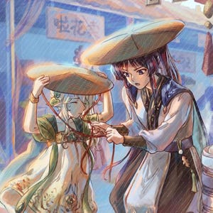 Wanderer Nahida Market Art Print - Genshin Impact Poster 5 x 7 / 8.5 x 11 Sumeru Archon & Scaramouche image 2