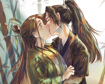 Bingqiu First Kiss Print – SVSSS Scum Villain Self Saving System Luo Binghe & Shen Qingqiu
