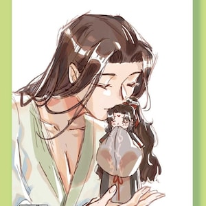 SVSSS - Smol Binghe in Shen Qingqiu Hands 5 x 7 Art Print | Scum Villain Self Saving System