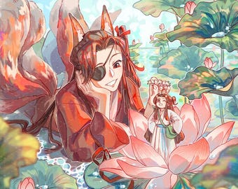 Hualian AU Art Print – Heaven Official's Blessing Hua Cheng & Xie Lian