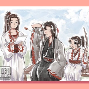 MDZS - Wei Wuxian Bow and Arrow Practice 5 x 7 Art Print | Mo Dao Zu Shi | Grandmaster of Demonic Cultivation