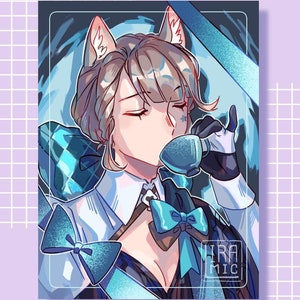 Genshin - Lynette Drinking Tea 5 x 7 / 8.5 x 11 Art Print