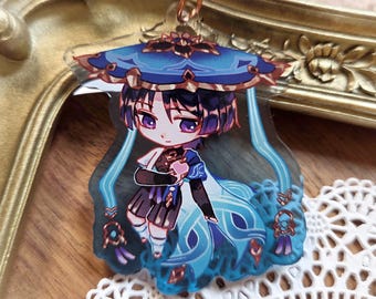 Wanderer / Scaramouche Keychain - Genshin Impact Charm 2.5 inch Nod Krai