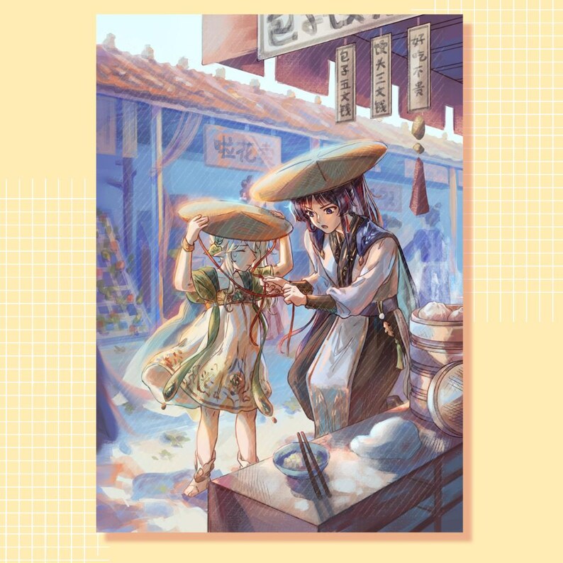 Wanderer Nahida Market Art Print - Genshin Impact Poster 5 x 7 / 8.5 x 11 Sumeru Archon & Scaramouche image 2