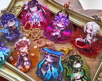 Nod Krai Keychains - Genshin Impact Charms Columbina Flins Durin Sandrone Arlecchino Scaramouche Nefer Lauma