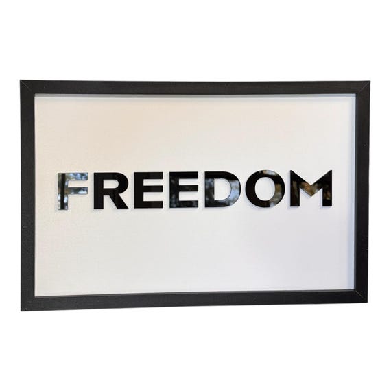 FREEDOM Wall Art | Modern Patriotic Wooden Sign | Charlie Kirk tribute | Homemade Decor