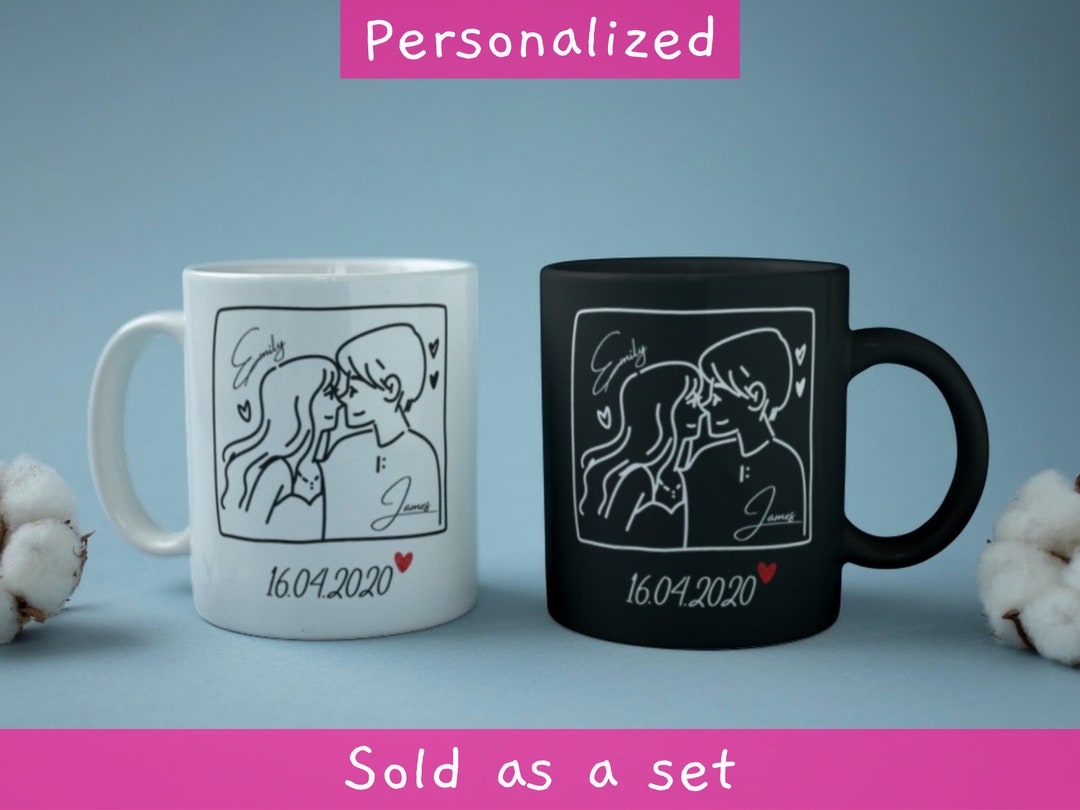 Personalized Coffee Mug Set, Couple Coffee Mug, Couple Mug, Gifts for
