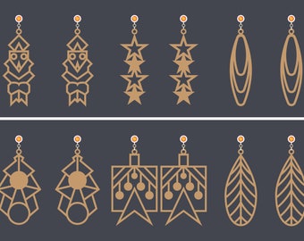 Earrings Earrings 110 Mega Pack Files Stl-Earrings Extravaganza:Stunning STL Files Mega Pack Ultimate Earrings Collection 110 Dazzling STL
