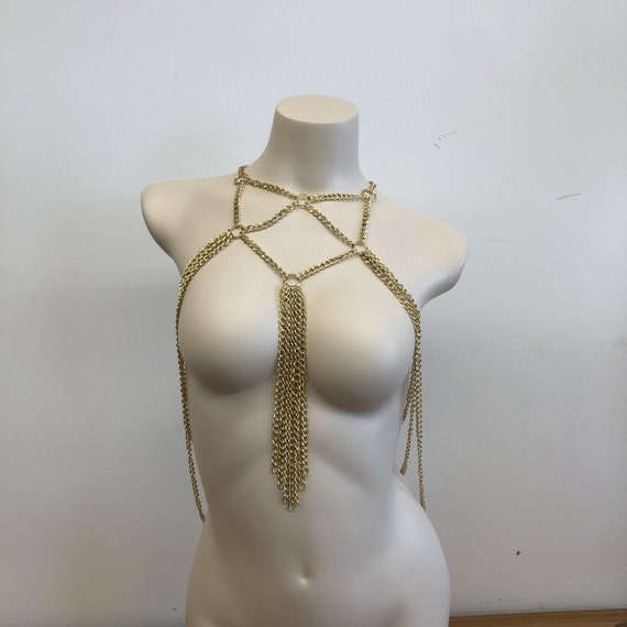 Chest Necklace, Chest Chain Women, Gold Body Chain, Summer Jewelry Women,  Bodyhain Women Body Jewelry, Boho Waist Chain Belly Chain 