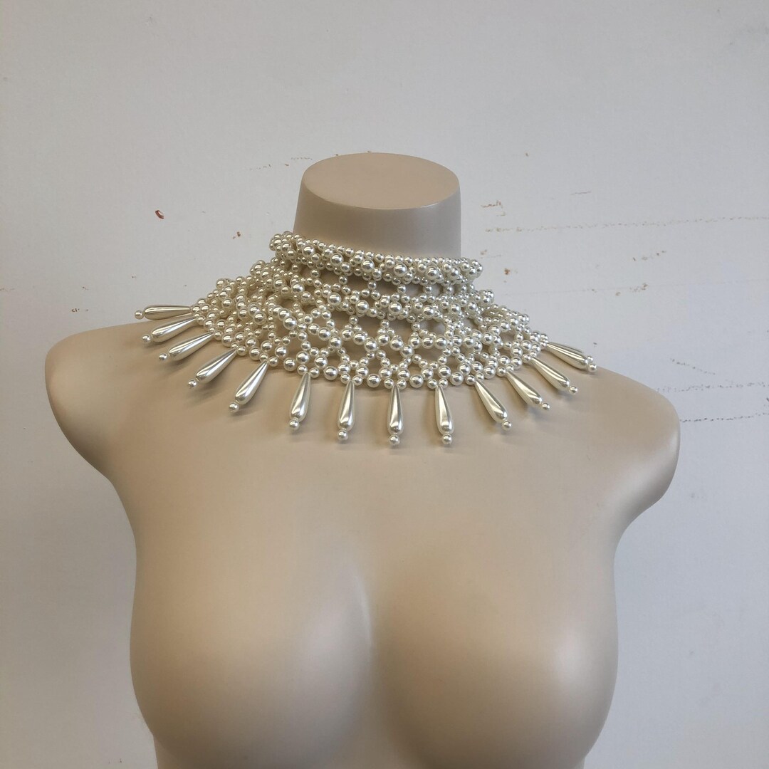 Handmade Bridal Body Jewelry, Pearl Body Chain Bra, Shoulder Necklace Bra, Chain Body Jewelry Etsy