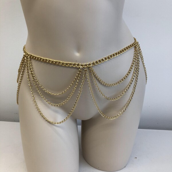 Waist Belly Chain Gold Filled Summer Pool Bikini Body Waterproof Chain Pearl Twist Rope Figaro Herringbone Minimalist Gift Yourself