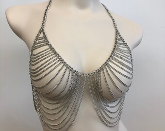 Kruisopening kettingharnas voor dames ondergoed lingerie met metalen ketting - gratis verzending - cadeau voor vrouwen ketting * y ketting