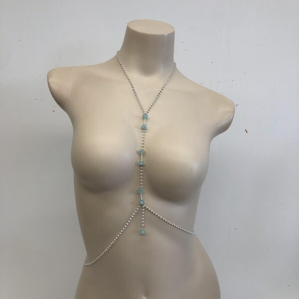Gold Filled Stainless Steel Layered Body Chain Bralette - Bikini Festival Jewelry, Dainty Body Chain, Adjustable Chain Bra