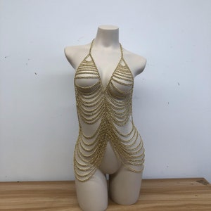 Bra Chain / Bra Body Chain Vest // Gold Bra Chain / Body Chain / Body Jewelry / Beach Jewelry