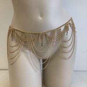 Thin Minimalist Belly Chain, Snake Chain, Gold Body Chain, Silver Waist Chain, Gold Waist Chain, Multilayer Waist Chain