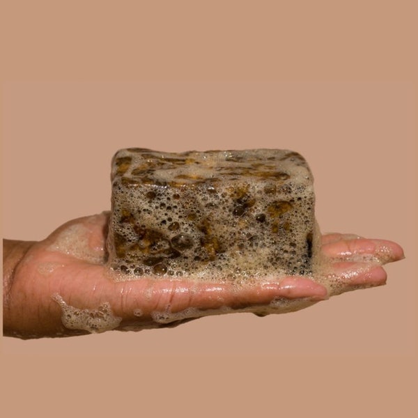 Pure African Black Soap - Natural Skincare Solution | Black Soap | 100% African Black Soap | Raw African Black Soap (4oz)