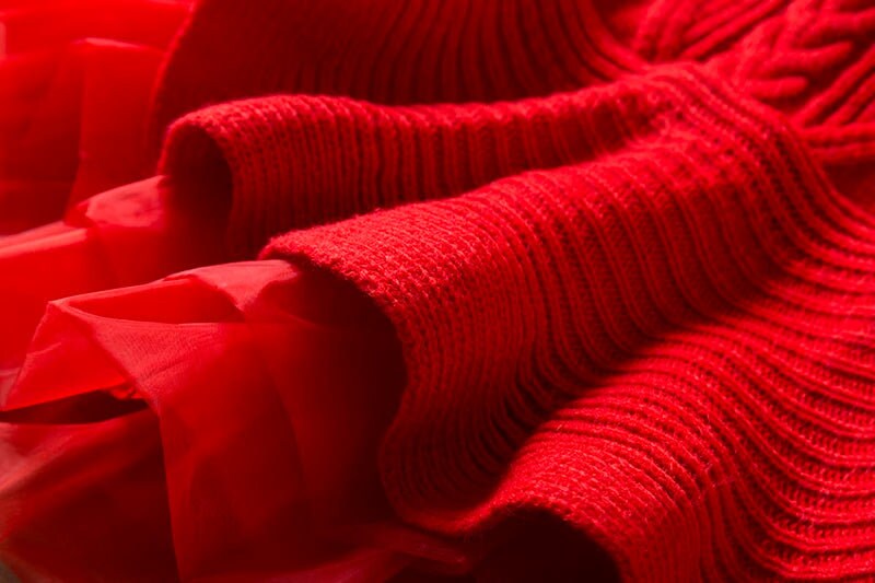 Adorable Knitted Maroon Color Woolen Drees For Girls – Winter Special main image 0
