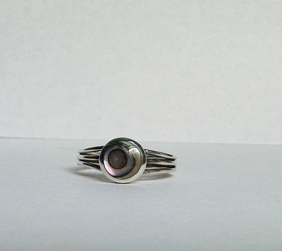 Abalone Sterling Silver Ring: Boho 925 Silver Ban… - image 5