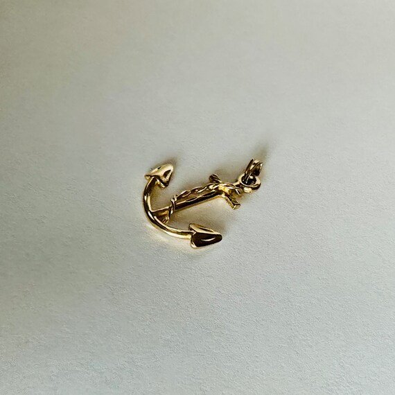 Gold Anchor Charm 14k Gold // Pure 14k Gold Charm… - image 3
