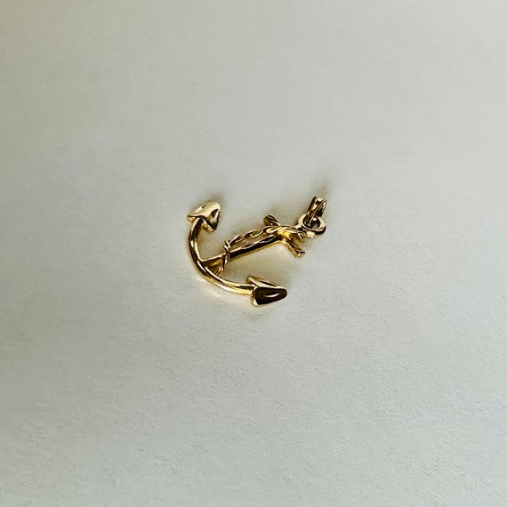 Gold Anchor Charm 14k Gold // Pure 14k Gold Charm… - image 4