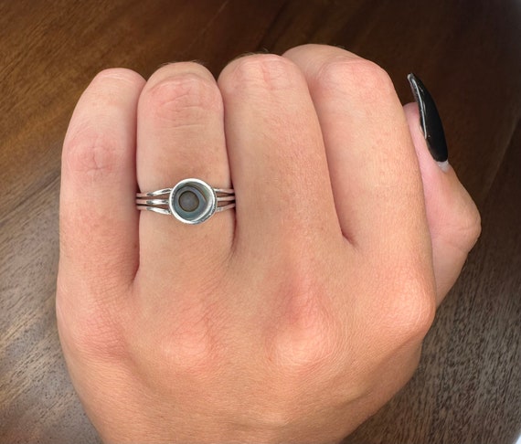Abalone Sterling Silver Ring: Boho 925 Silver Ban… - image 2
