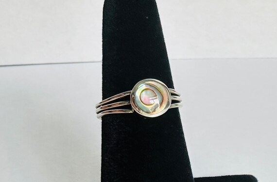Abalone Sterling Silver Ring: Boho 925 Silver Ban… - image 10
