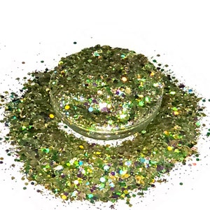 Fat Dienstag Karneval New Orleans Lila Grün Gold Chunky Holographic Mix Exclusive Polyester Glitzer Becher Handwerk Make-up