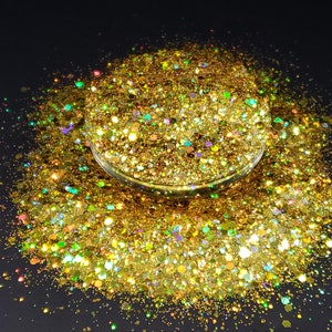 Atlantic City Gold Chunky Holographic Mix Exclusive Polyester Glitzer Becher Handwerk Make-up