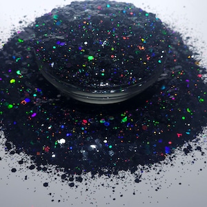 Cybertron Black Galaxy Chunky Holographic Mix Esclusivo Tumbler Glitter in Poliestere Artigianato Trucco