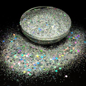 Zeus Holographic Silber Hand Blended Custom Chunky Mix Exclusive Polyester Glitter Tumbler Crafts Makeup