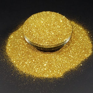 Gobelets cosmétiques scintillants en polyester étincelant extra-fin, or magique 24 carats
