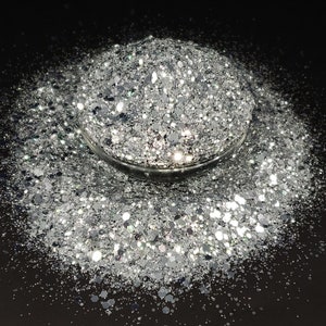Asgard Silber reflektierende Bling Bling Chunky Mix Exclusive Polyester Glitter Tumbler Crafts Make-up