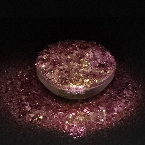 Coucher de soleil méditerranéen bordeaux/or réfléchissant à changement de couleur, mélange épais, gobelet à paillettes en polyester exclusif, maquillage artisanal