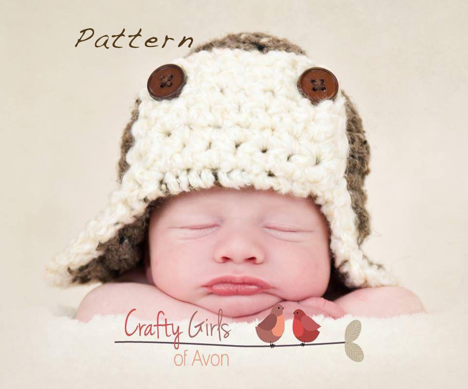 PATTERN ONLY - Crochet Pattern Digital Download Aviator Style Hat NB to Adult