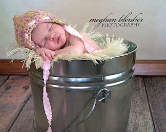 PATTERN ONLY - Crochet Pattern for newborn Pixie Bonnet Photo Prop - Digital Download