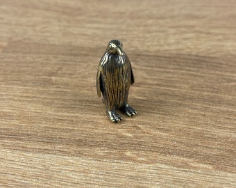 Solid Brass Penguin - Small Ornament Statue - Miniature Figurines Handcraft Collectible Gift Vintage