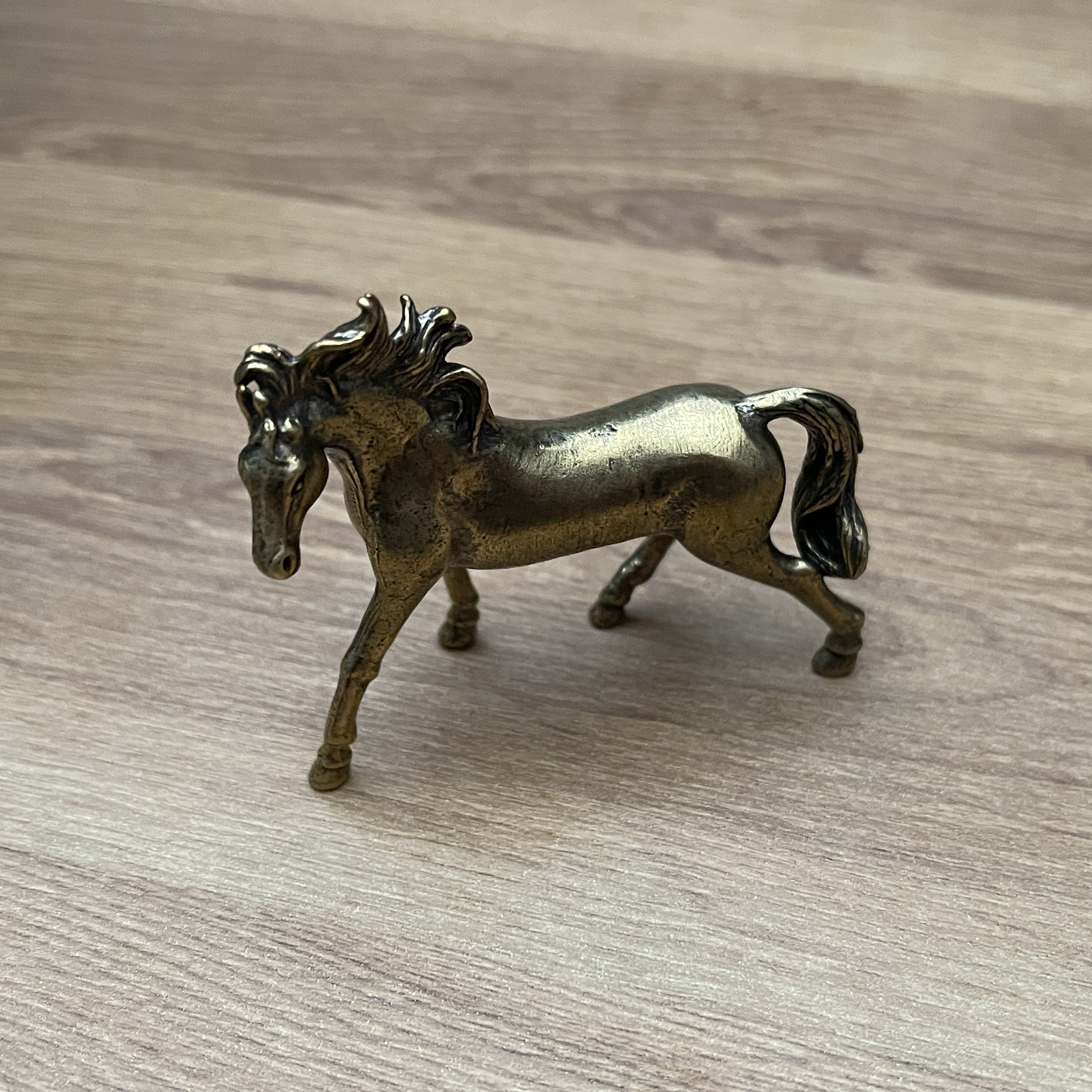Solid Brass Horse - Small Ornament Statue - Miniature Figurines Handcraft Collectible Gift Vintage
