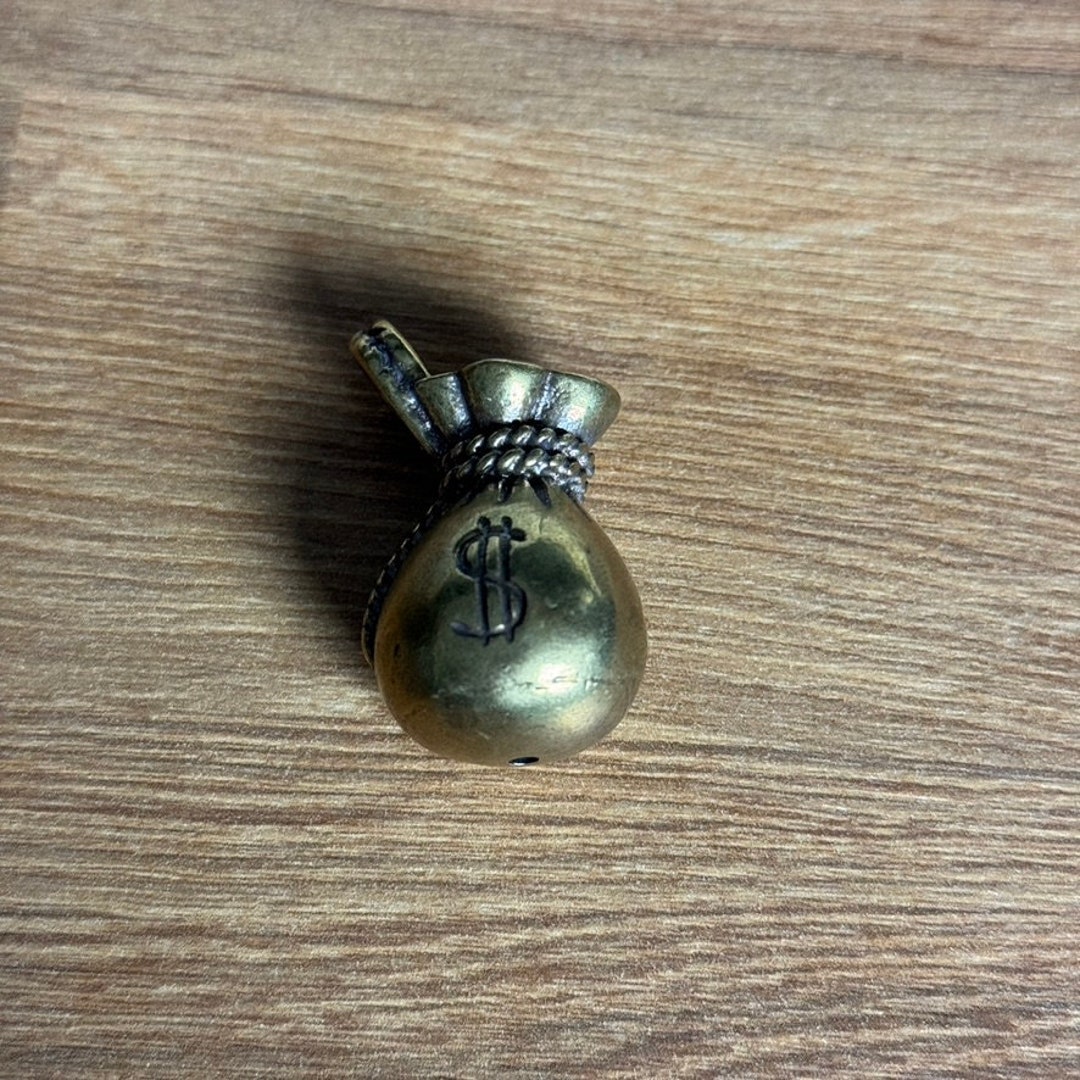 Solid Brass Large Dollar Money Bag - Small Ornament Statue - Miniature ...