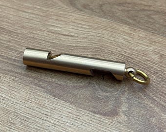 Solid Brass Bottle Opener Whistle Keychain - Small Ornament Statue - Miniature Figurines Handcraft Collectible Gift Vintage
