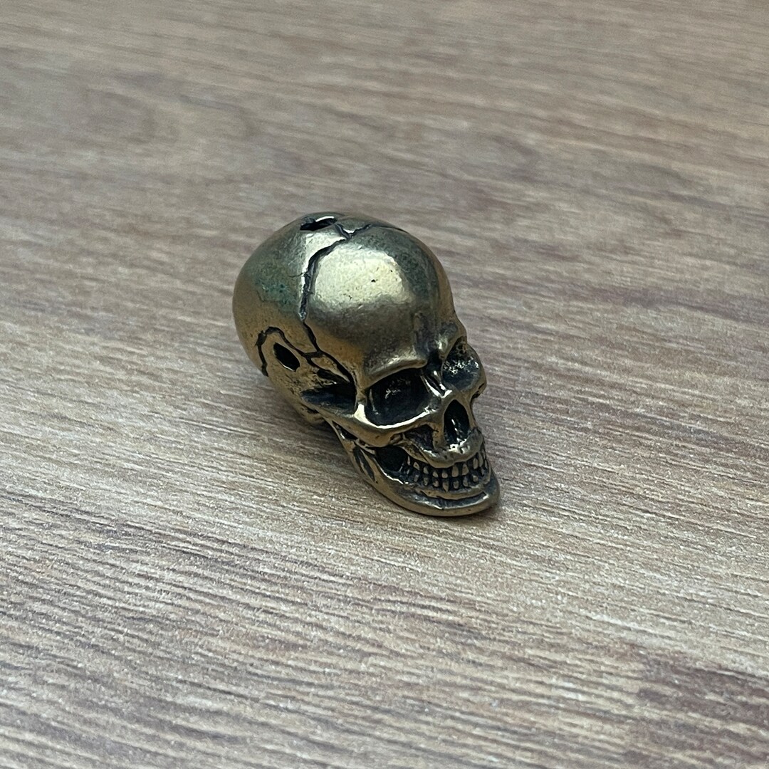 Solid Brass Skull Small Ornament Statue Miniature Figurines Handcraft