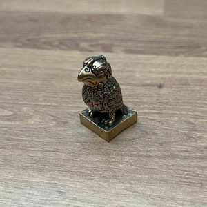Solid Brass Owl - Small Ornament Statue - Miniature Figurines Handcraft Collectible Gift Vintage