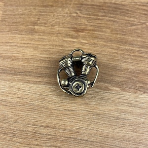 Solid Brass Motorcycle Engine Pendant - Small Ornament Statue - Miniature Figurines Handcraft Collectible Gift