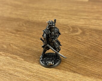 Massives weißes Kupfer furchtloser Ritter Soldat Samurai Krieger - Kleine Ornament Statue - Miniatur Figuren Handwerk Sammler Geschenk Vintage