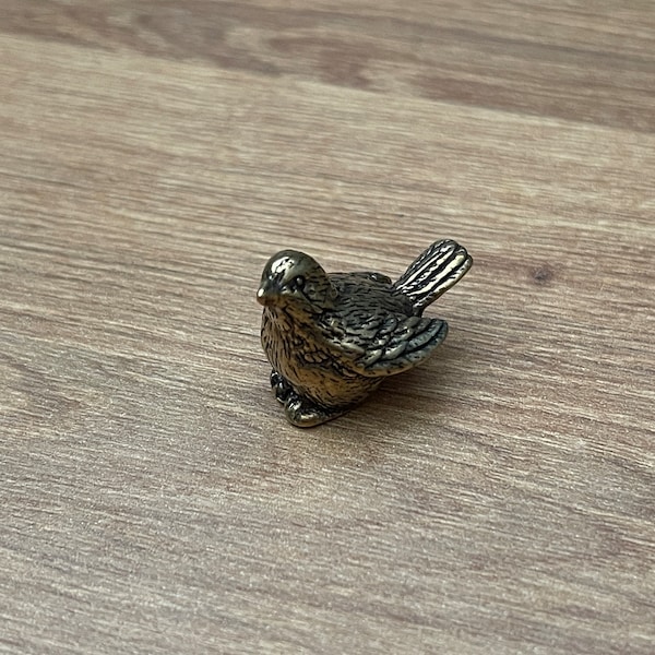 Solid Brass Bird - Small Ornament Statue - Miniature Figurines Handcraft Collectible Gift Vintage