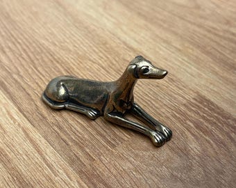Solid Brass Laying Greyhound Dog - Small Ornament Statue - Miniature Figurines Handcraft Collectible Gift Vintage